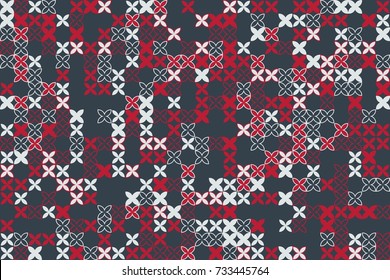 Geometric abstract seamless pattern of colored shapes