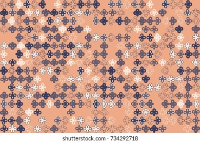 Geometric abstract seamless pattern of colored shapes
