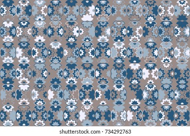 Geometric abstract seamless pattern of colored shapes
