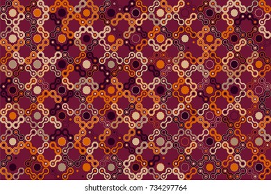 Geometric abstract seamless pattern of colored shapes