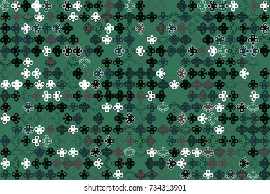 Geometric abstract seamless pattern of colored shapes