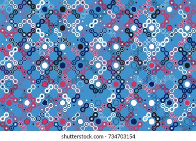 Geometric abstract seamless pattern of colored shapes