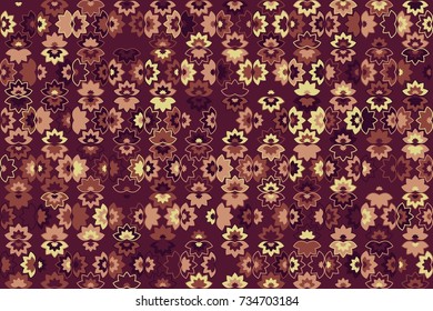 Geometric abstract seamless pattern of colored shapes