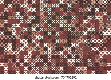 Geometric abstract seamless pattern of colored shapes