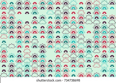 Geometric abstract seamless pattern of colored shapes