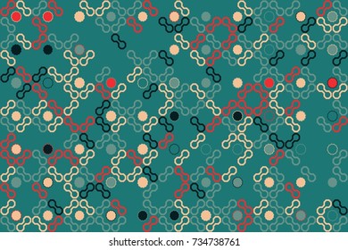 Geometric abstract seamless pattern of colored shapes