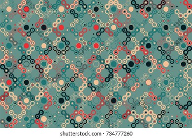Geometric abstract seamless pattern of colored shapes