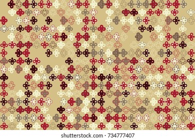 Geometric abstract seamless pattern of colored shapes