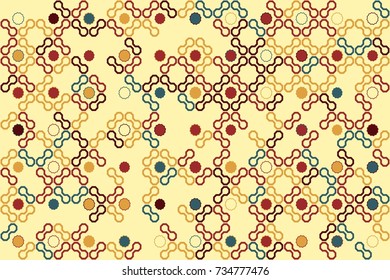 Geometric abstract seamless pattern of colored shapes