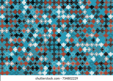 Geometric abstract seamless pattern of colored shapes