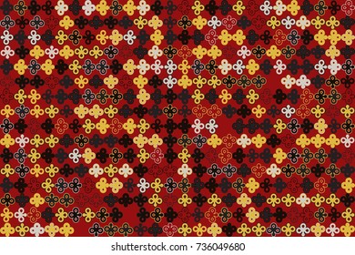Geometric abstract seamless pattern of colored shapes