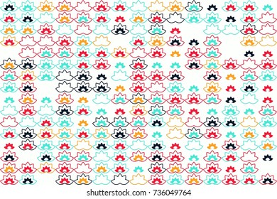 Geometric abstract seamless pattern of colored shapes