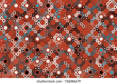 Geometric abstract seamless pattern of colored shapes