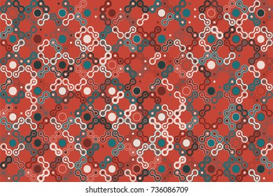 Geometric abstract seamless pattern of colored shapes