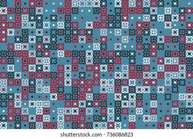 Geometric abstract seamless pattern of colored shapes