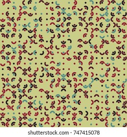 Geometric abstract seamless pattern of colored shapes