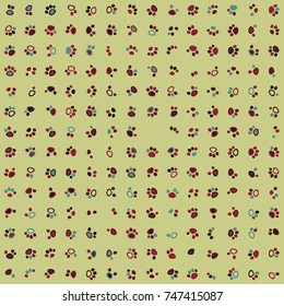 Geometric abstract seamless pattern of colored shapes