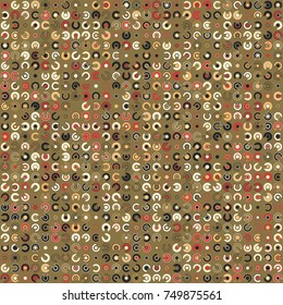 Geometric abstract seamless pattern of colored shapes