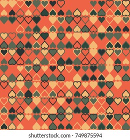 Geometric abstract seamless pattern of colored shapes