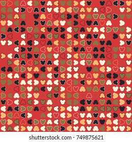 Geometric abstract seamless pattern of colored shapes
