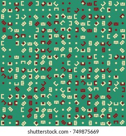 Geometric abstract seamless pattern of colored shapes