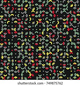 Geometric abstract seamless pattern of colored shapes