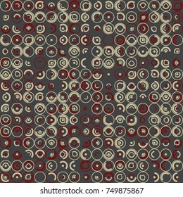 Geometric abstract seamless pattern of colored shapes