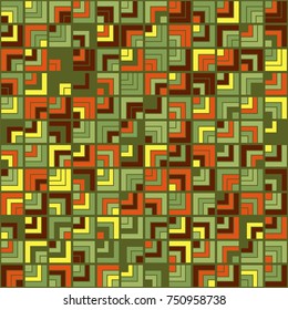 Geometric abstract seamless pattern of colored shapes