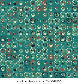 Geometric abstract seamless pattern of colored shapes
