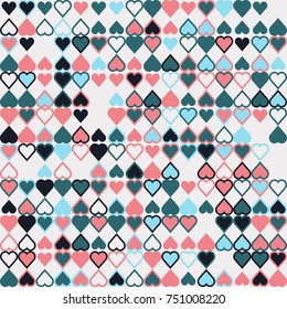 Geometric abstract seamless pattern of colored shapes