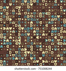 Geometric abstract seamless pattern of colored shapes