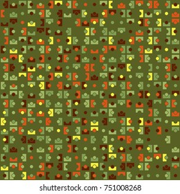 Geometric abstract seamless pattern of colored shapes