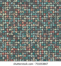 Geometric abstract seamless pattern of colored shapes