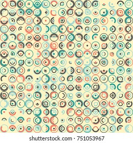 Geometric abstract seamless pattern of colored shapes