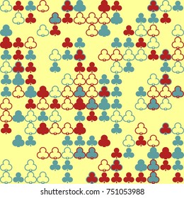 Geometric abstract seamless pattern of colored shapes