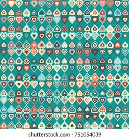 Geometric abstract seamless pattern of colored shapes