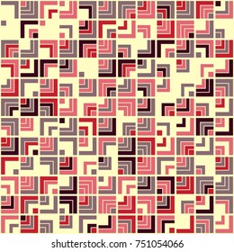 Geometric abstract seamless pattern of colored shapes