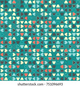 Geometric abstract seamless pattern of colored shapes