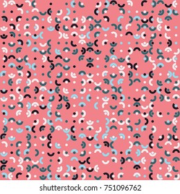 Geometric abstract seamless pattern of colored shapes