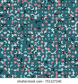 Geometric abstract seamless pattern of colored shapes