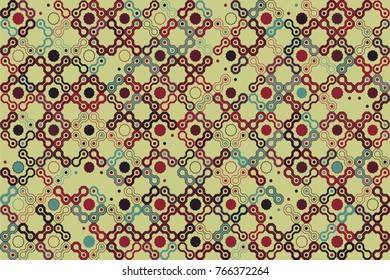 Geometric abstract seamless pattern of colored shapes
