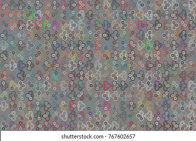 Geometric abstract seamless pattern of colored shapes