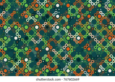 Geometric abstract seamless pattern of colored shapes