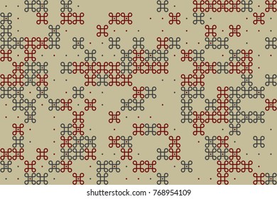 Geometric abstract seamless pattern of colored shapes