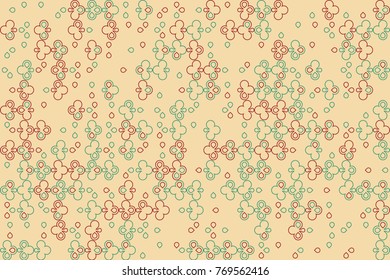 Geometric abstract seamless pattern of colored shapes