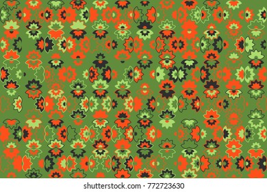 Geometric abstract seamless pattern of colored shapes