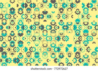 Geometric abstract seamless pattern of colored shapes