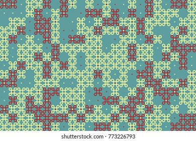 Geometric abstract seamless pattern of colored shapes