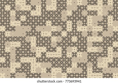 Geometric abstract seamless pattern of colored shapes