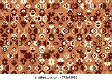 Geometric abstract seamless pattern of colored shapes